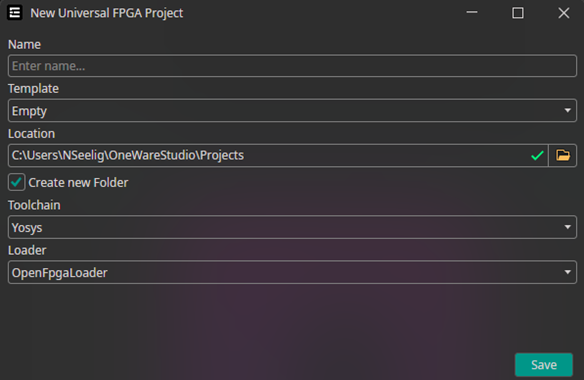 New Project Options