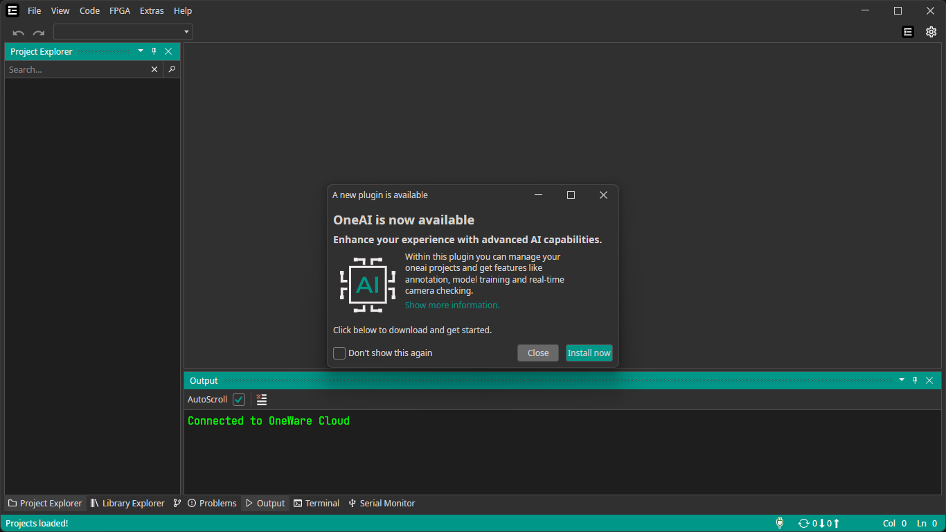 OneWare Studio greeting