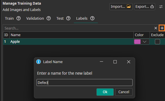 Test Set Settings