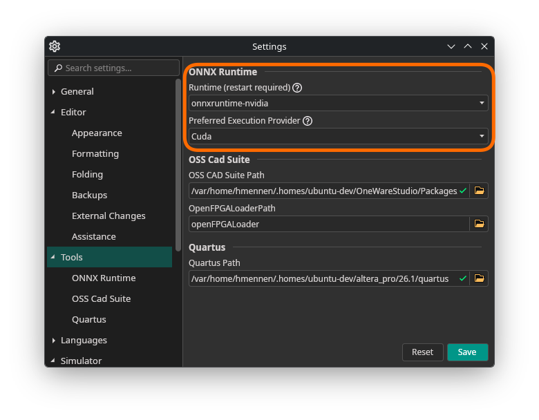 Runtime Settings
